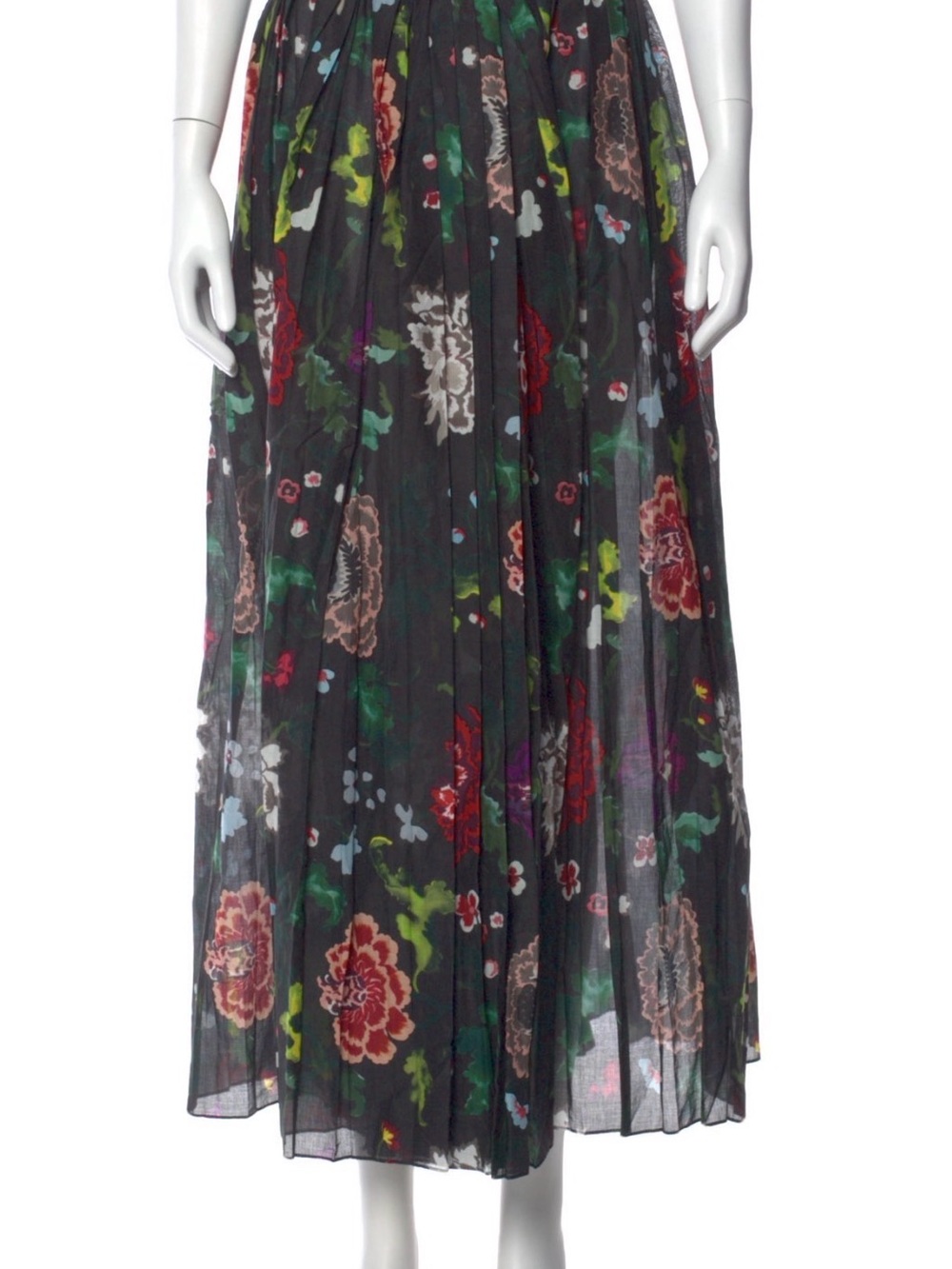 Adam Lippes Black Floral Skirt